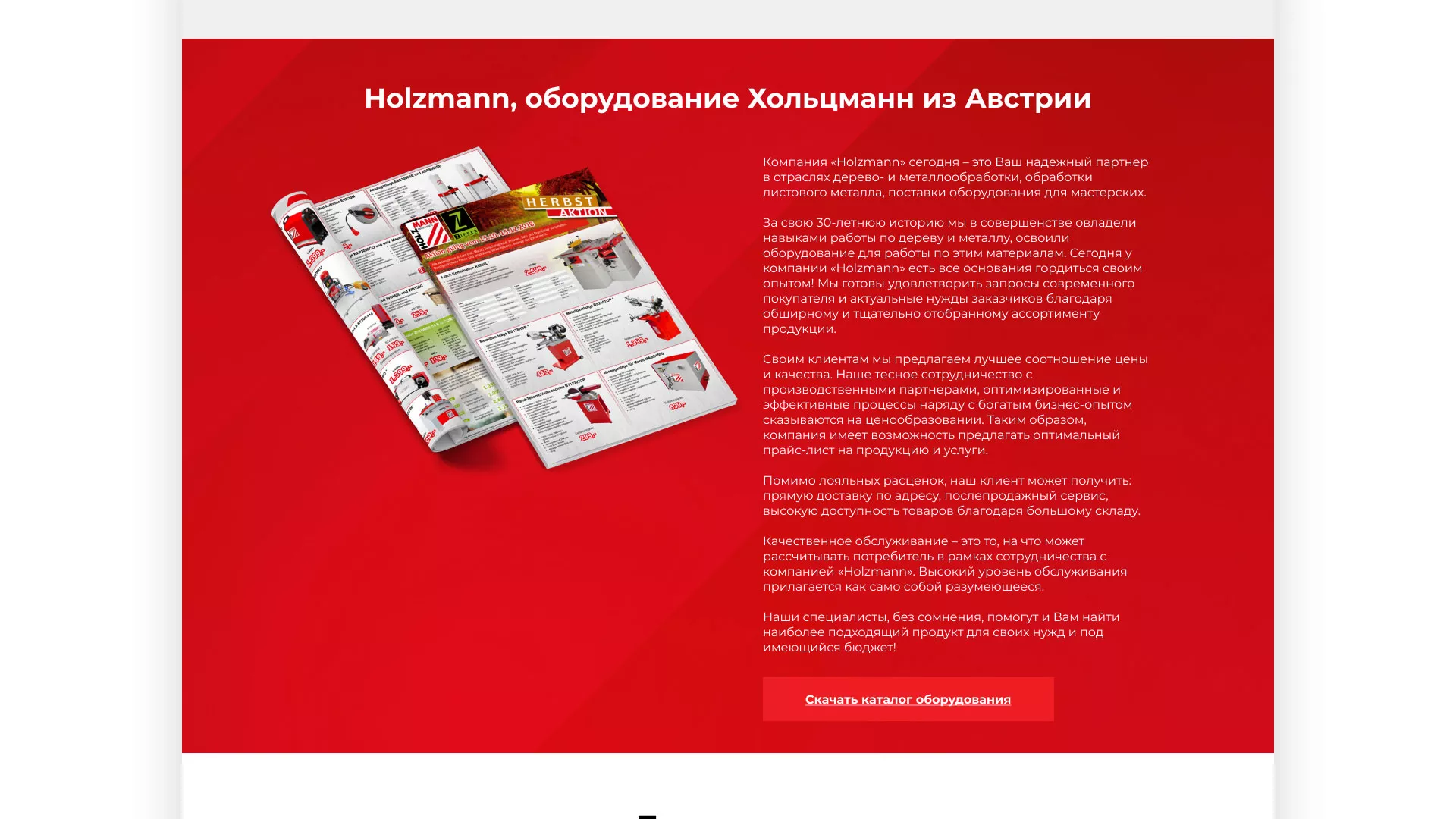 Создание сайта компании «HOLZMANN Maschinen GmbH» в Дрезне